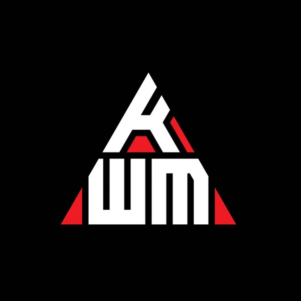 Kwm Трикутний Дизайн Логотипу Букви Формою Трикутника Kwm Трикутник Монограма — стоковий вектор