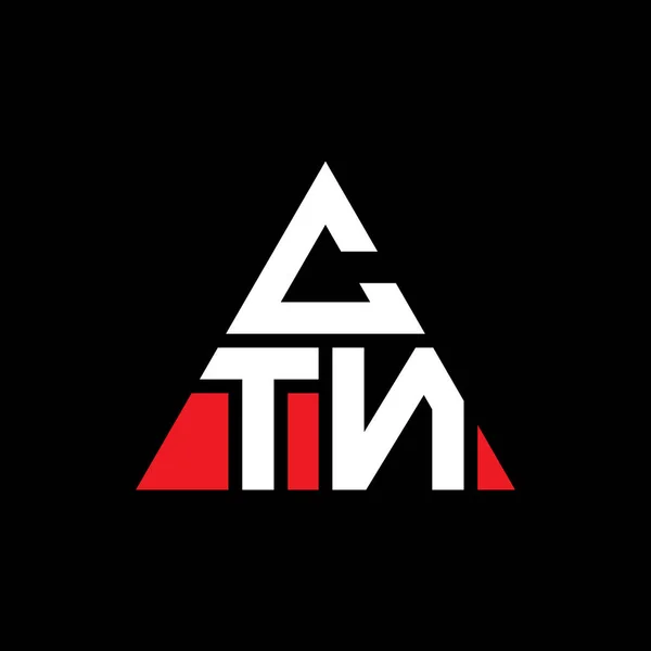 Üçgen Şekilli Ctn Üçgen Harf Logosu Tasarımı Ctn Üçgen Logo — Stok Vektör