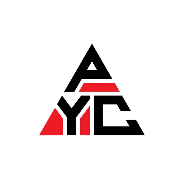 Pyc三角形字母标志设计与三角形形状 Pyc三角形标志设计单字 带有红色的Pyc三角形矢量标识模板 Pyc三角标识简单 豪华的标志 — 图库矢量图片