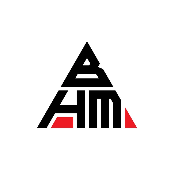 Trójkątne Logo Litery Bhm Kształcie Trójkąta Logo Trójkąta Bhm Projekt — Wektor stockowy