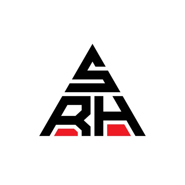 Srh三角形字母标志设计与三角形形状 Srh三角形徽标设计 Srh三角形矢量标识模板与红色 Srh三角标识简单 豪华的标志 — 图库矢量图片