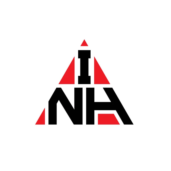 Inh Triangel Bokstav Logotyp Design Med Triangel Form Inh Triangel — Stock vektor