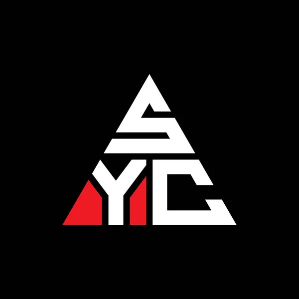 Syc三角形字母标志设计与三角形形状 Syc三角形标志设计图 Syc三角形矢量标识模板与红色 Syc三角标识简单 豪华的标志 — 图库矢量图片