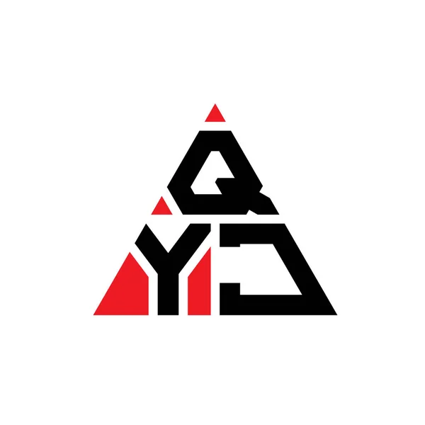 Qyj三角形字母标志设计与三角形形状 Qyj三角形标志设计单字 带有红色的Qyj三角形矢量标识模板 Qyj三角徽标简单 — 图库矢量图片