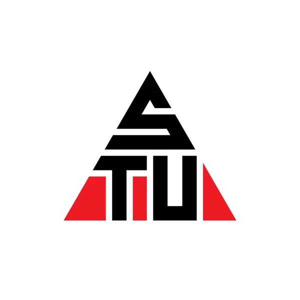Üçgen Şekilli Stu Üçgen Harf Logosu Tasarımı Stu Üçgen Logo — Stok Vektör