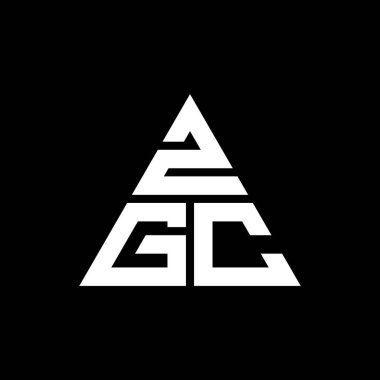 Üçgen şekilli ZGC üçgen harf logosu tasarımı. ZGC üçgen logo tasarımı monogramı. Kırmızı renkli ZGC üçgen vektör logo şablonu. ZGC üçgen logosu Basit, Zarif ve Lüks Logo.
