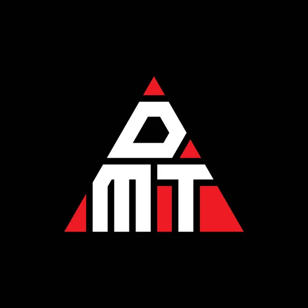 三角形状のDmt三角形文字ロゴデザイン Dmt三角形のロゴデザインモノグラム 赤い色のDmt三角形ベクトルロゴテンプレート Dmt三角形のロゴシンプル エレガントで豪華なロゴ — ストックベクタ