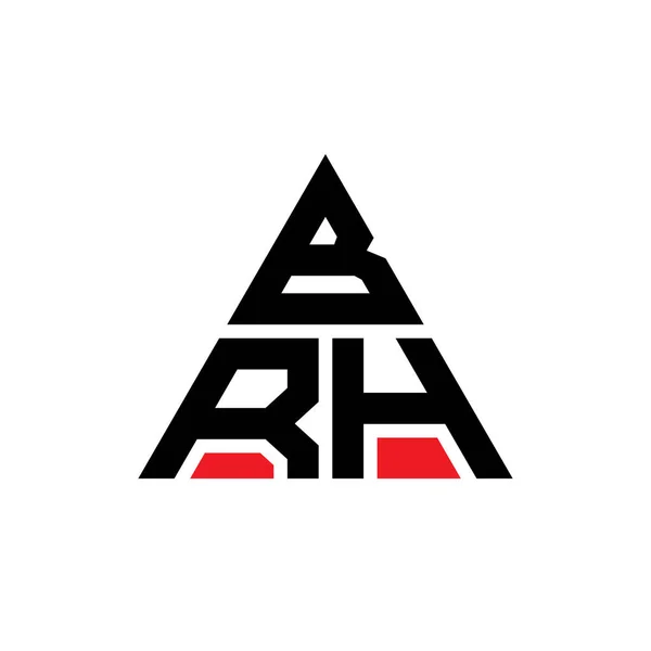 Brh三角形字母标志设计与三角形形状 Brh三角形标志设计图 Brh三角形矢量标识模板与红色 Brh三角标识简单 豪华的标志 — 图库矢量图片