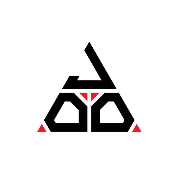 三角形のJoo三角形の文字のロゴデザイン Joo三角形のロゴデザインモノグラム 赤い色のJoo三角形ベクトルロゴテンプレート Joo三角形のロゴシンプル エレガントで豪華なロゴ — ストックベクタ