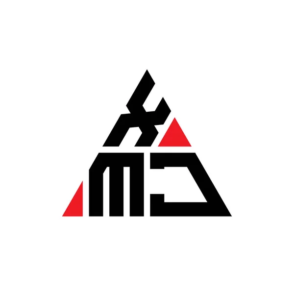 Xmj三角形字母标志设计与三角形形状 Xmj三角形标志设计单字 Xmj三角形矢量标识模板与红色 Xmj三角标识简单 豪华的标志 — 图库矢量图片