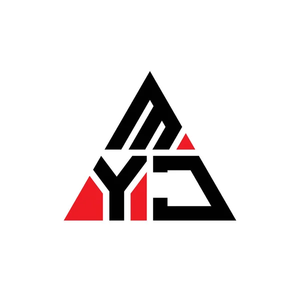 Diseño Del Logotipo Letra Del Triángulo Myj Con Forma Triángulo — Archivo Imágenes Vectoriales