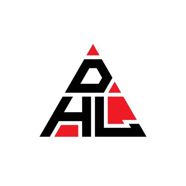 Dhl Driehoek Letter Logo Ontwerp Met Driehoek Vorm Dhl Driehoek — Stockvector