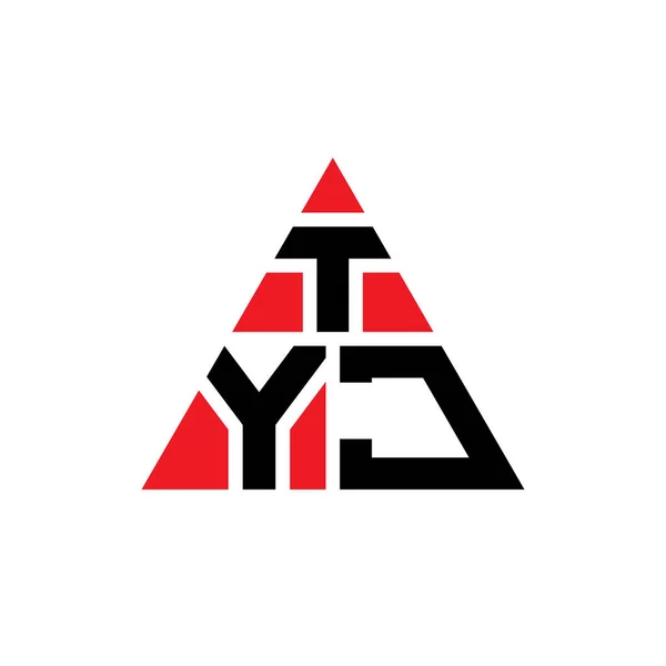 Üçgen Şekilli Tyj Üçgen Harf Logosu Tasarımı Tyj Üçgen Logo — Stok Vektör