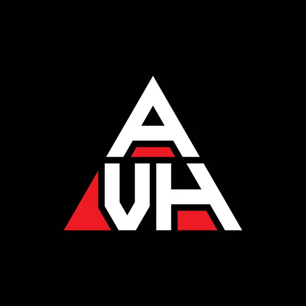 Avh三角形字母标志设计与三角形形状 Avh三角形标志设计图 Avh三角形矢量标识模板与红色 Avh三角标识简单 豪华的标志 — 图库矢量图片