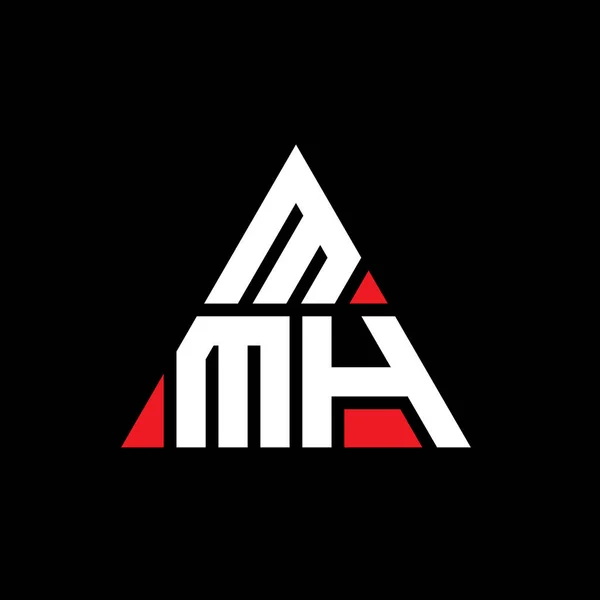 Mmh 삼각형 디자인에 삼각형 있습니다 Mmh 삼각형 디자인 모노그램 Mmh — 스톡 벡터