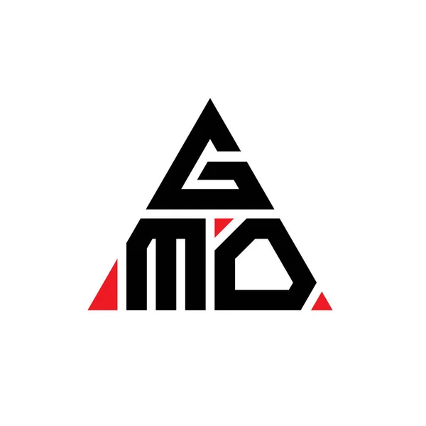Gmo三角形字母标志设计与三角形形状 Gmo三角形标志的设计 Gmo三角形矢量标识模板与红色 Gmo三角标识简单 豪华的标志 — 图库矢量图片