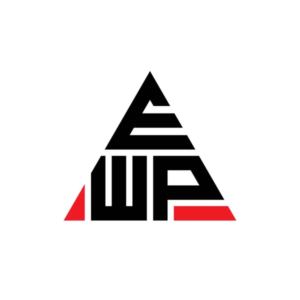 Ewp三角形字母标志设计与三角形形状 Ewp三角形标志设计单字 带有红色的Ewp三角形矢量标识模板 Ewp三角标识简单 豪华的标志 — 图库矢量图片
