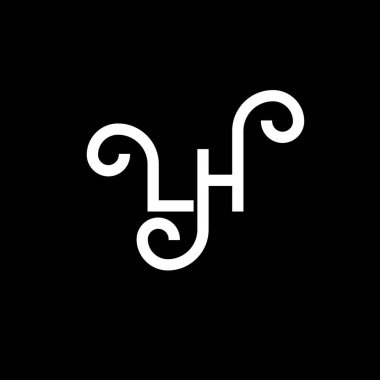 LH Harf Logosu Tasarımı. İlk harfler LH logo simgesi. Soyut harf LH minimal logo tasarım şablonu. Siyah renkli L H harfi tasarım vektörü. Logom.