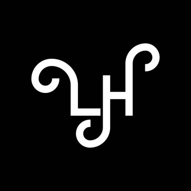 LH Harf Logosu Tasarımı. İlk harfler LH logo simgesi. Soyut harf LH minimal logo tasarım şablonu. Siyah renkli L H harfi tasarım vektörü. Logom.
