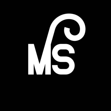 MS Mektup Logosu Tasarımı. İlk harfler MS logo simgesi. Soyut harf MS minimal logo tasarım şablonu. Siyah renkli M S harfi tasarım vektörü. M logosu