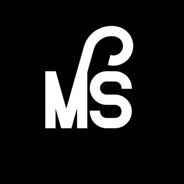 MS Mektup Logosu Tasarımı. İlk harfler MS logo simgesi. Soyut harf MS minimal logo tasarım şablonu. Siyah renkli M S harfi tasarım vektörü. M logosu