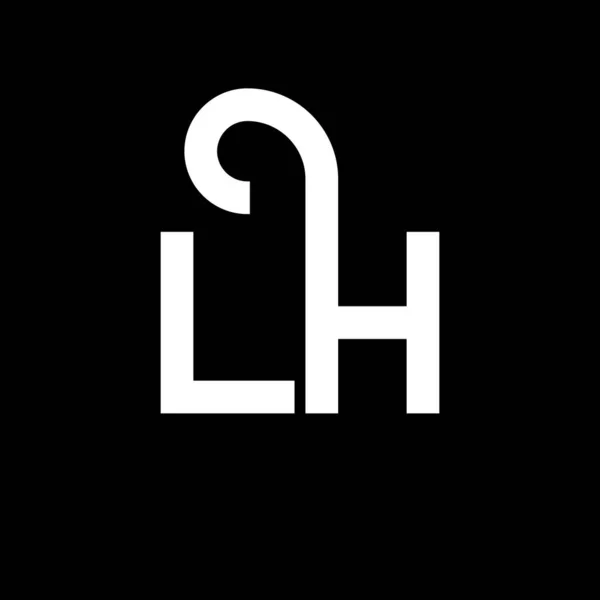 Lh字母标志设计 初始字母Lh标志图标 摘要字母Lh最小标识设计模板 带有黑色的L H字母设计向量 Logo — 图库矢量图片