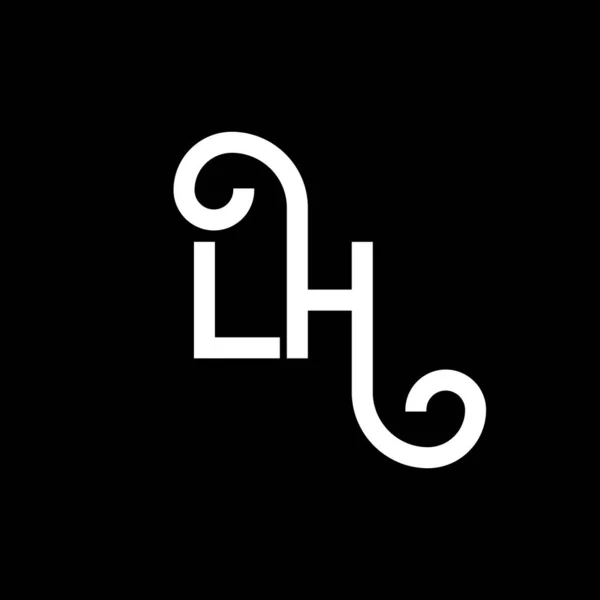 Lh字母标志设计 初始字母Lh标志图标 摘要字母Lh最小标识设计模板 带有黑色的L H字母设计向量 Logo — 图库矢量图片