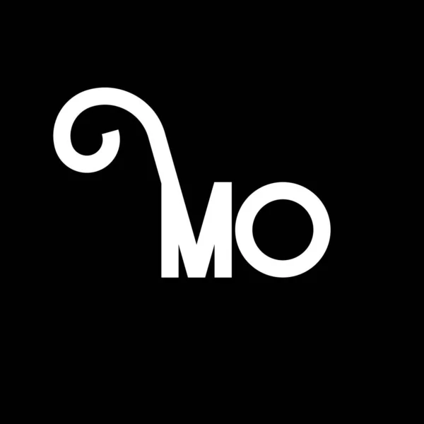 Mo字母标志设计 最初的字母Mo标志图标 摘要字母Mo最小标识设计模板 带有黑色的M O字母设计向量 Logo — 图库矢量图片