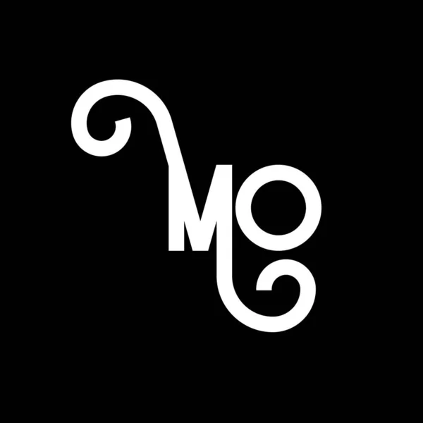 Mo字母标志设计 最初的字母Mo标志图标 摘要字母Mo最小标识设计模板 带有黑色的M O字母设计向量 Logo — 图库矢量图片
