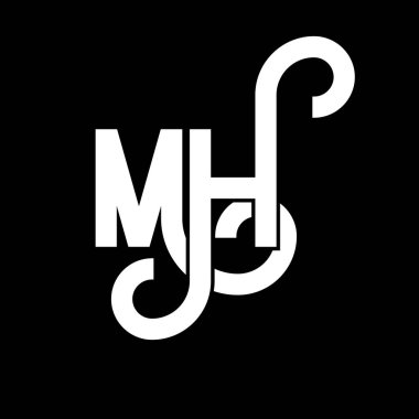 MH Harf Logosu Tasarımı. İlk harfler MH logo simgesi. Soyut harf MH minimal logo tasarım şablonu. Siyah renkli M H harfi tasarım vektörü. Mh logosu