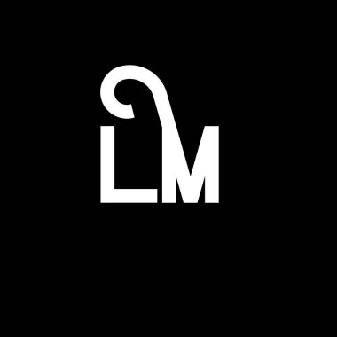 LM Harf Logosu Tasarımı. İlk harfler LM logo simgesi. Soyut harf LM minimal logo tasarım şablonu. Siyah renkli L M harfi tasarım vektörü. Ben logoyum.