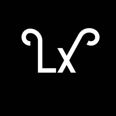 LX Harf Logosu Tasarımı. İlk harfler LX logo simgesi. Soyut harf LX minimal logo tasarım şablonu. Siyah renkli L X harfi tasarım vektörü. Ix logosu