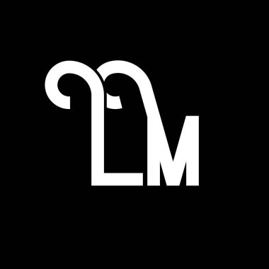 LM Harf Logosu Tasarımı. İlk harfler LM logo simgesi. Soyut harf LM minimal logo tasarım şablonu. Siyah renkli L M harfi tasarım vektörü. Ben logoyum.