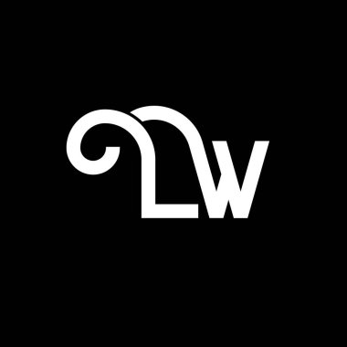 LW Harf Logosu Tasarımı. İlk harfler LW logo simgesi. Soyut harf LW minimal logo tasarım şablonu. Siyah renkli L W harfi tasarım vektörü. Logom var.