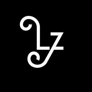 LZ Harf Logosu Tasarımı. İlk harfler LZ logo simgesi. Soyut harf LZ minimal logo tasarım şablonu. Siyah renkli L Z harfi tasarım vektörü. Iz logosu