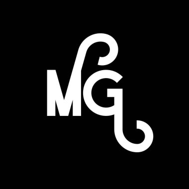 MG Harf Logosu Tasarımı. Baş harfler MG logo simgesi. Soyut harf MG minimal logo tasarım şablonu. Siyah renkli M G harfi tasarım vektörü. mg logosu