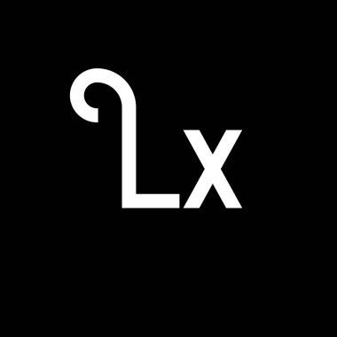 LX Harf Logosu Tasarımı. İlk harfler LX logo simgesi. Soyut harf LX minimal logo tasarım şablonu. Siyah renkli L X harfi tasarım vektörü. Ix logosu