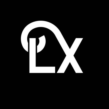 LX Harf Logosu Tasarımı. İlk harfler LX logo simgesi. Soyut harf LX minimal logo tasarım şablonu. Siyah renkli L X harfi tasarım vektörü. Ix logosu