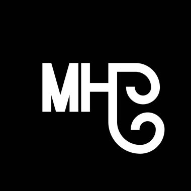 MH Harf Logosu Tasarımı. İlk harfler MH logo simgesi. Soyut harf MH minimal logo tasarım şablonu. Siyah renkli M H harfi tasarım vektörü. Mh logosu