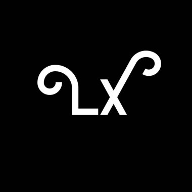 LX Harf Logosu Tasarımı. İlk harfler LX logo simgesi. Soyut harf LX minimal logo tasarım şablonu. Siyah renkli L X harfi tasarım vektörü. Ix logosu