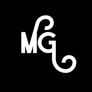 MG Harf Logosu Tasarımı. Baş harfler MG logo simgesi. Soyut harf MG minimal logo tasarım şablonu. Siyah renkli M G harfi tasarım vektörü. mg logosu