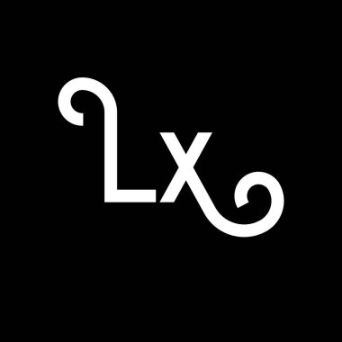 LX Harf Logosu Tasarımı. İlk harfler LX logo simgesi. Soyut harf LX minimal logo tasarım şablonu. Siyah renkli L X harfi tasarım vektörü. Ix logosu