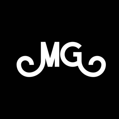 MG Harf Logosu Tasarımı. Baş harfler MG logo simgesi. Soyut harf MG minimal logo tasarım şablonu. Siyah renkli M G harfi tasarım vektörü. mg logosu