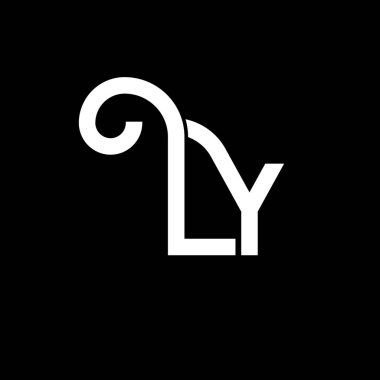 LY Harf Logosu Tasarımı. LY logo simgesinin baş harfleri. Soyut harf LY minimal logo tasarım şablonu. Siyah renkli L Y harfi tasarım vektörü. ly logosu