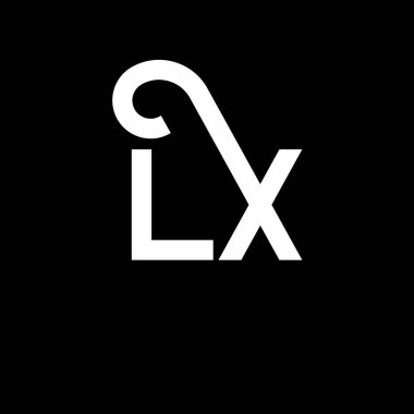 LX Harf Logosu Tasarımı. İlk harfler LX logo simgesi. Soyut harf LX minimal logo tasarım şablonu. Siyah renkli L X harfi tasarım vektörü. Ix logosu