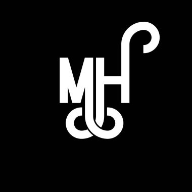 MH Harf Logosu Tasarımı. İlk harfler MH logo simgesi. Soyut harf MH minimal logo tasarım şablonu. Siyah renkli M H harfi tasarım vektörü. Mh logosu