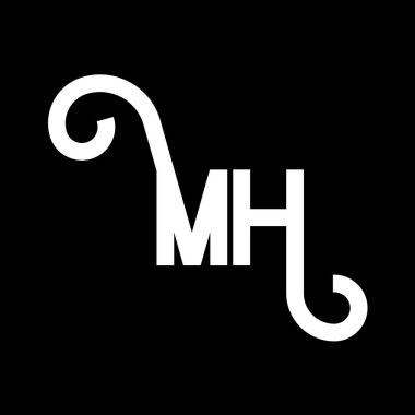 MH Harf Logosu Tasarımı. İlk harfler MH logo simgesi. Soyut harf MH minimal logo tasarım şablonu. Siyah renkli M H harfi tasarım vektörü. Mh logosu