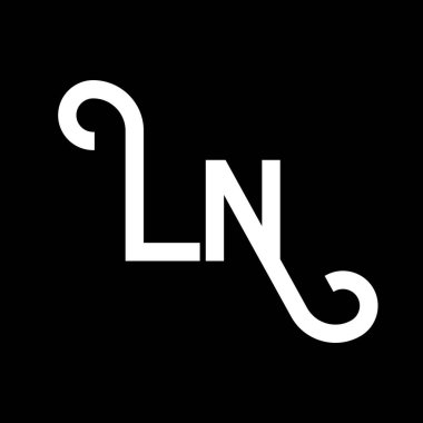 LN Harf Logosu Tasarımı. Baş harfler LN logo simgesi. Soyut harf LN minimal logo tasarım şablonu. Siyah renkli L N harfi tasarım vektörü. Logoda