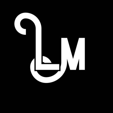 LM Harf Logosu Tasarımı. İlk harfler LM logo simgesi. Soyut harf LM minimal logo tasarım şablonu. Siyah renkli L M harfi tasarım vektörü. Ben logoyum.