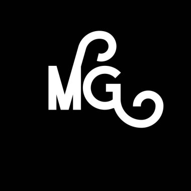 MG Harf Logosu Tasarımı. Baş harfler MG logo simgesi. Soyut harf MG minimal logo tasarım şablonu. Siyah renkli M G harfi tasarım vektörü. mg logosu